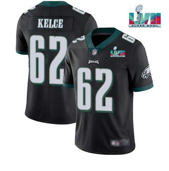 Men & Women & Youth Philadelphia Eagles #62 Jason Kelce Black Super Bowl LVII Patch Vapor Untouchable Limited Stitched Jersey->philadelphia eagles->NFL Jersey